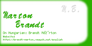 marton brandt business card